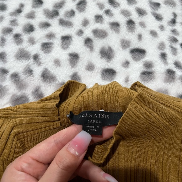 All saints Ribbed Brown Women's Top - Picture 2 of 5